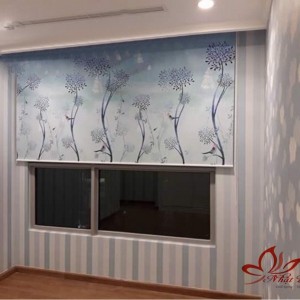 Rèm cuốn tranh hoạ tiết hoa - CT13